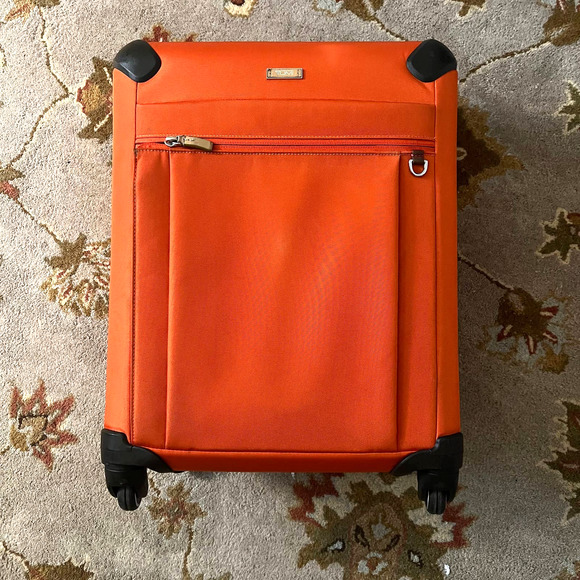 Tumi Bags Tumi Orange Fabric Voyager 2 Carry On Spinner Wheeled